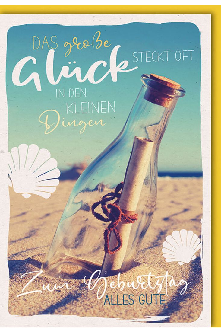 Glückwunschkarte Geburtstag Geburtstag Flaschenpost Stand