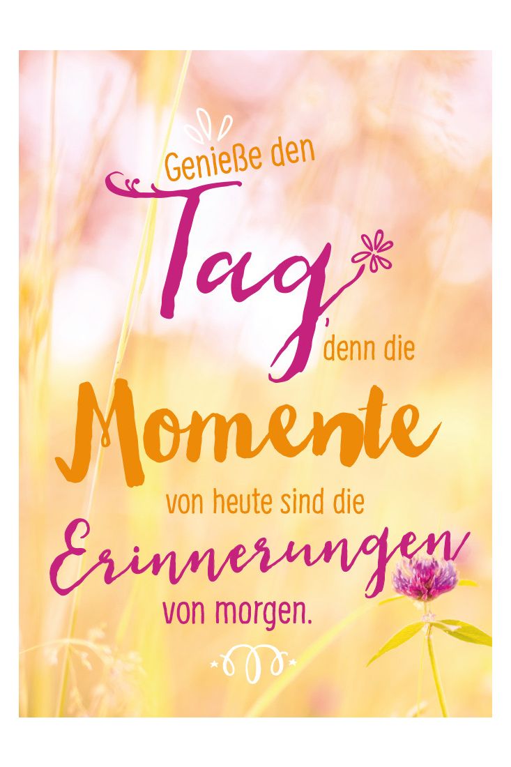 Postkarte Lebensweisheit Freundschaft Genieße den Tag, denn die Momente von heute