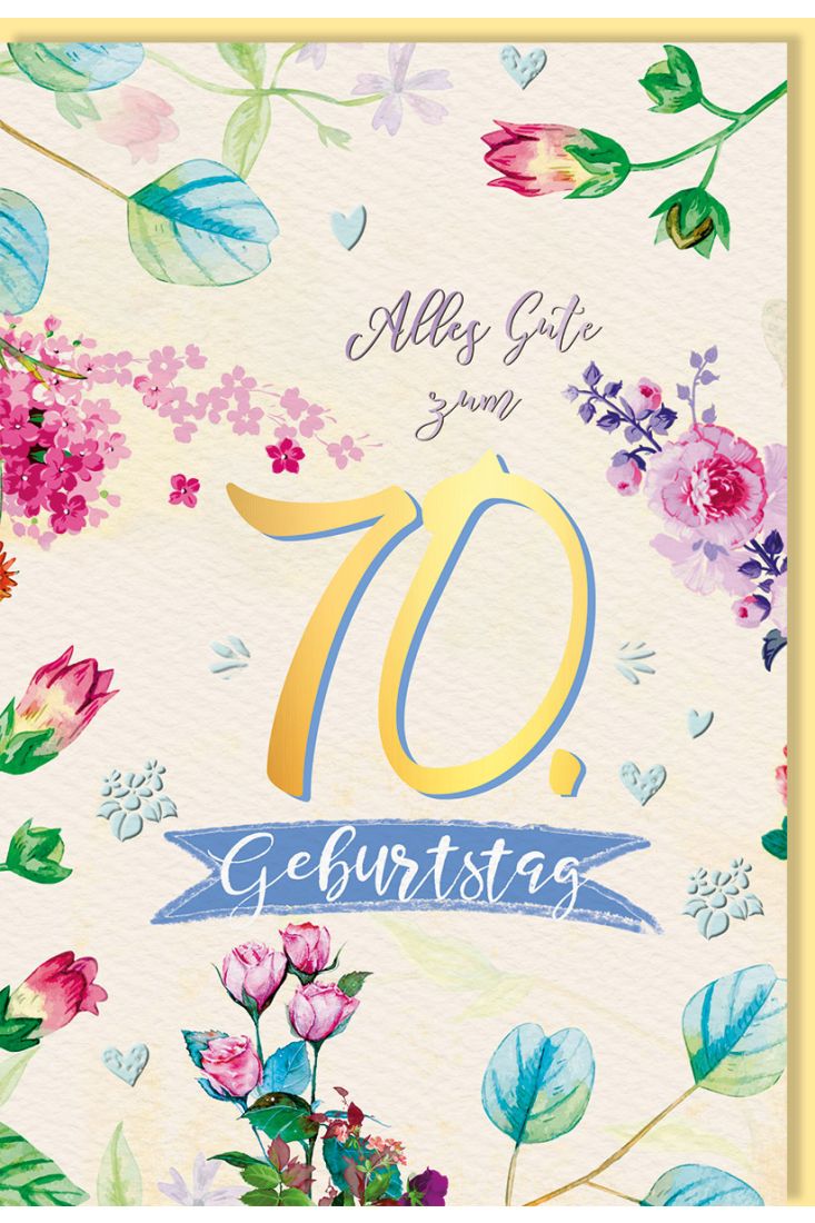 Glückwunschkarte Geburtstag 70 Jahre Spruch Alles Gute