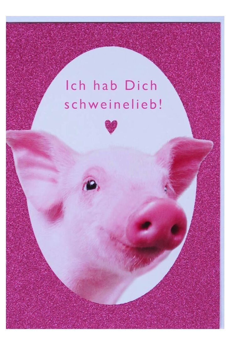 Grußkarten;Valentinstag Karten Grußkarte Liebe Schwein niedlich