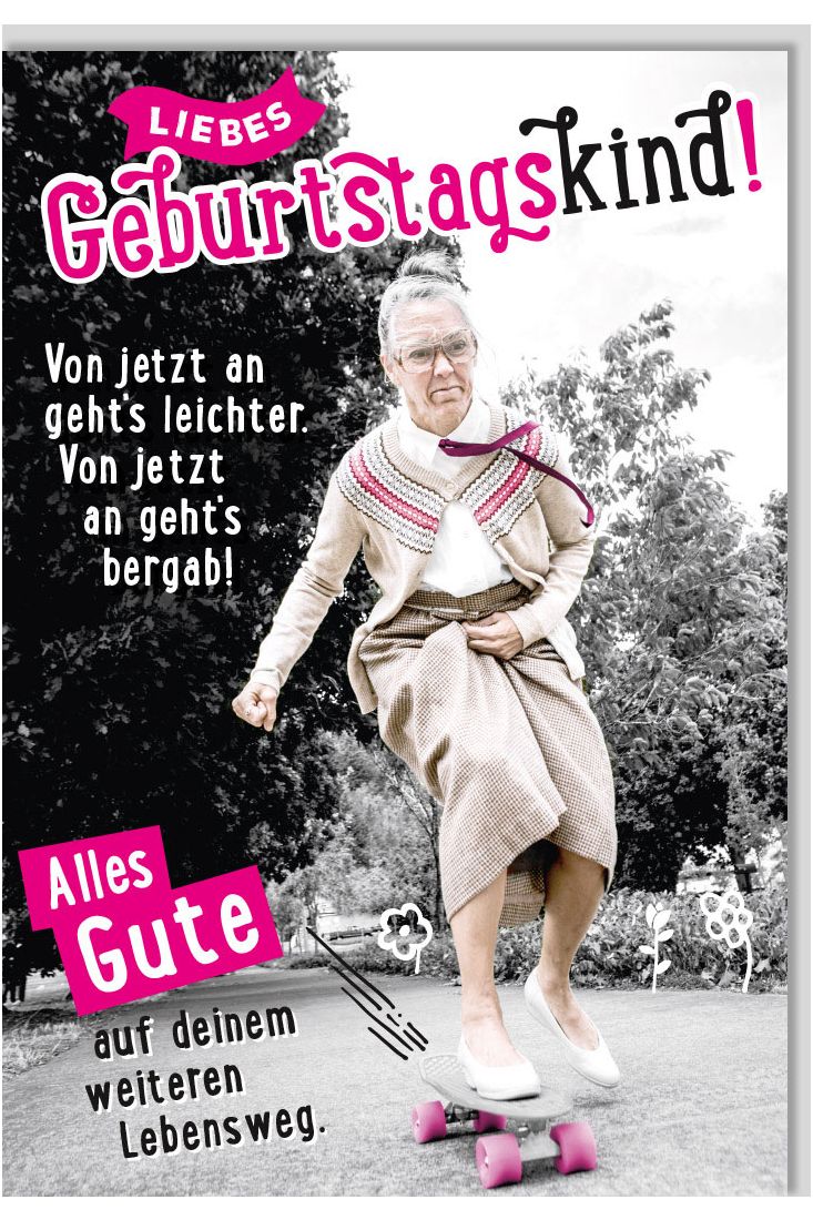 Geburtstagskarte für Frauen Oma Skateboard lustig Gutsch Liebes Geburtstagskind