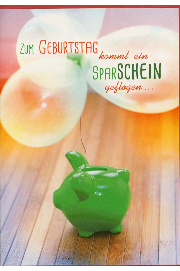 Geburtstagskarte mit Sparschwein