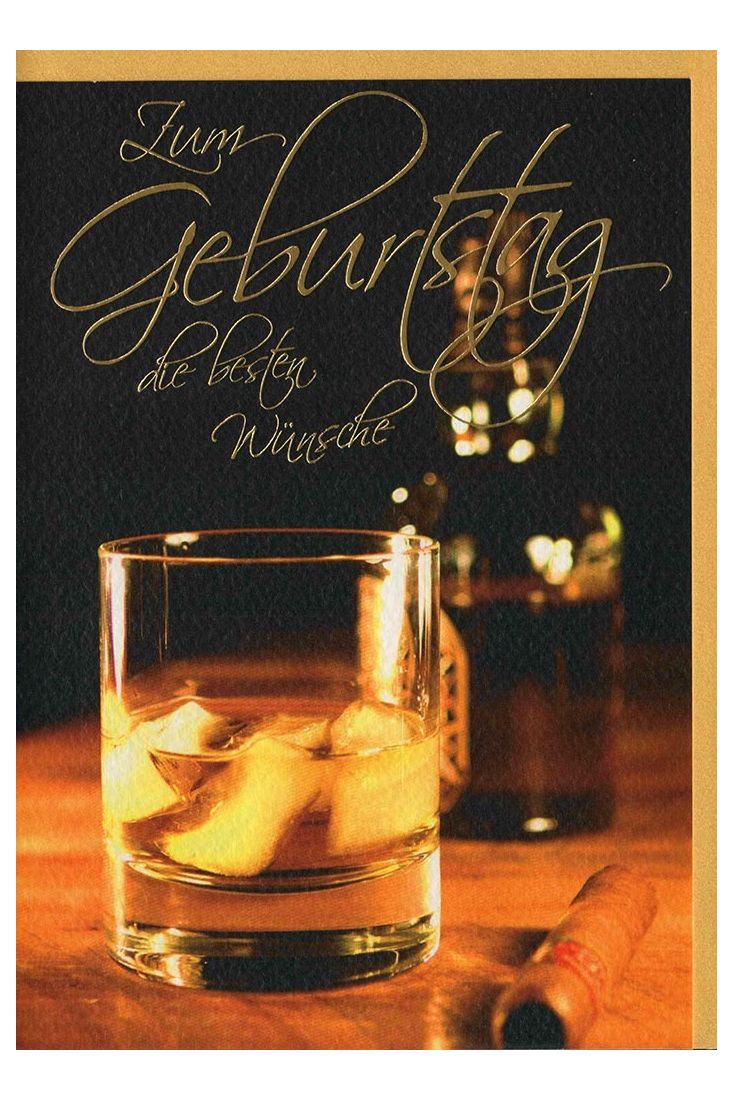Geburtstagskarten für Männer;Glückwunschkarten Geburtstag Glückwunschkarte Geburtstag Mann Whisky und Zigarre