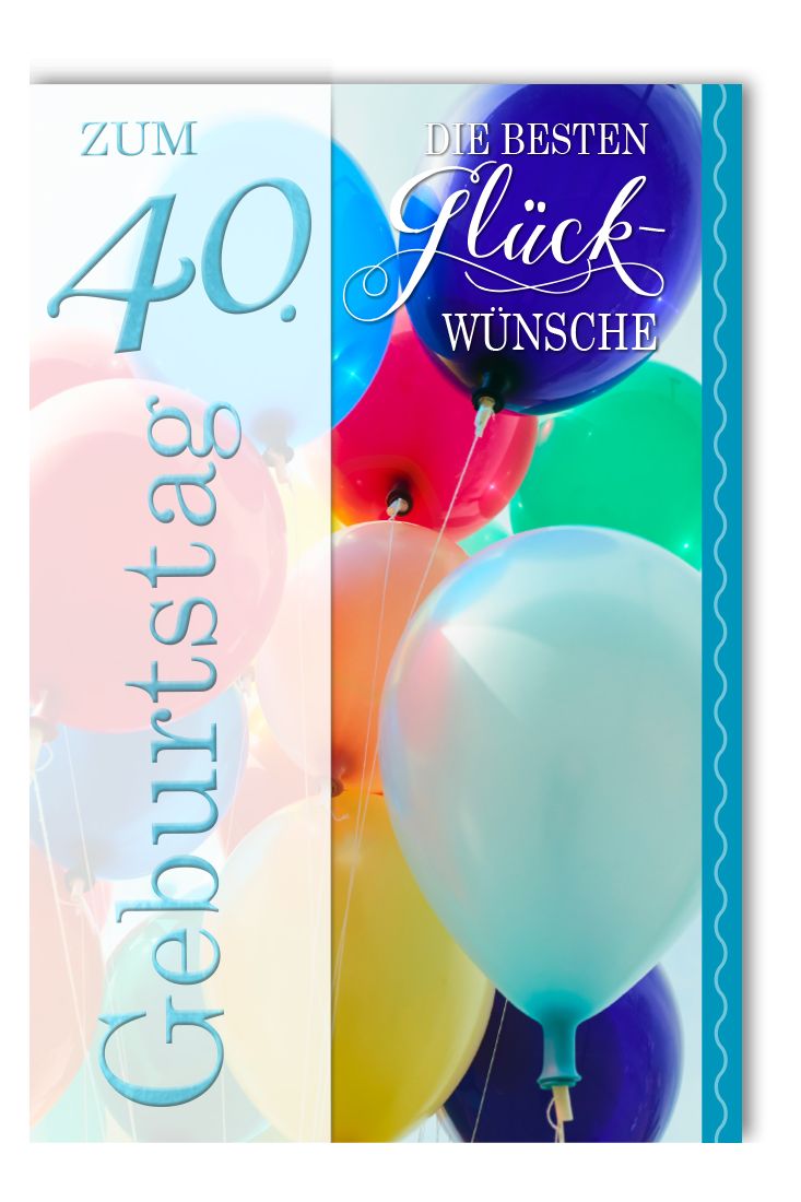 Karte Geburtstag 60 Jahre Luftballons bunt