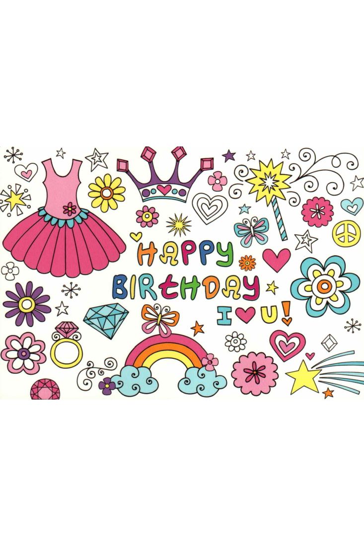 Geburtstagspostkarte Kleid Krone Happy Birthday