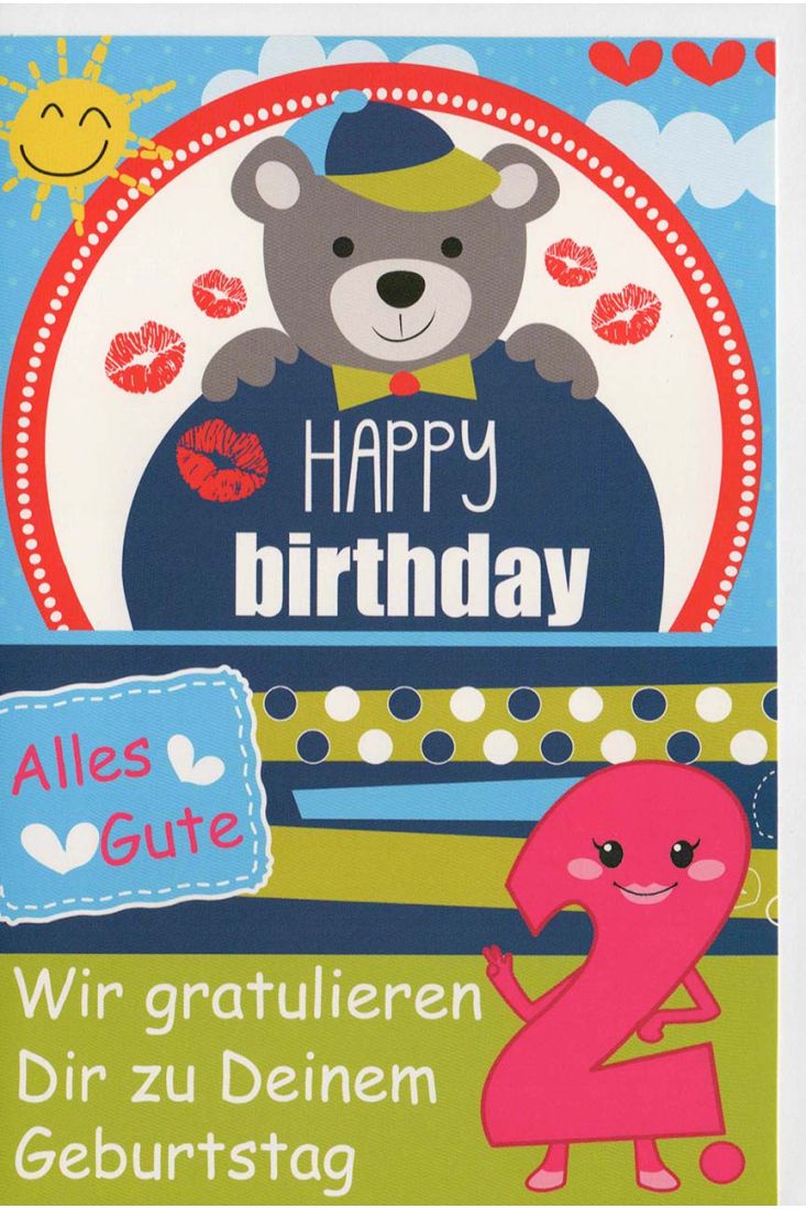 Glückwunschkarte 2 Geburtstag Wir gratulieren Dir