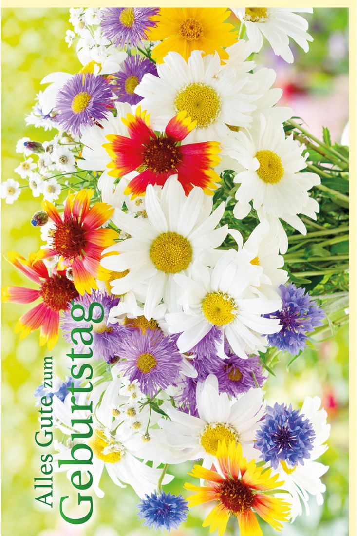 Geburtstagskarte Bunter Sommerblumenstrauß