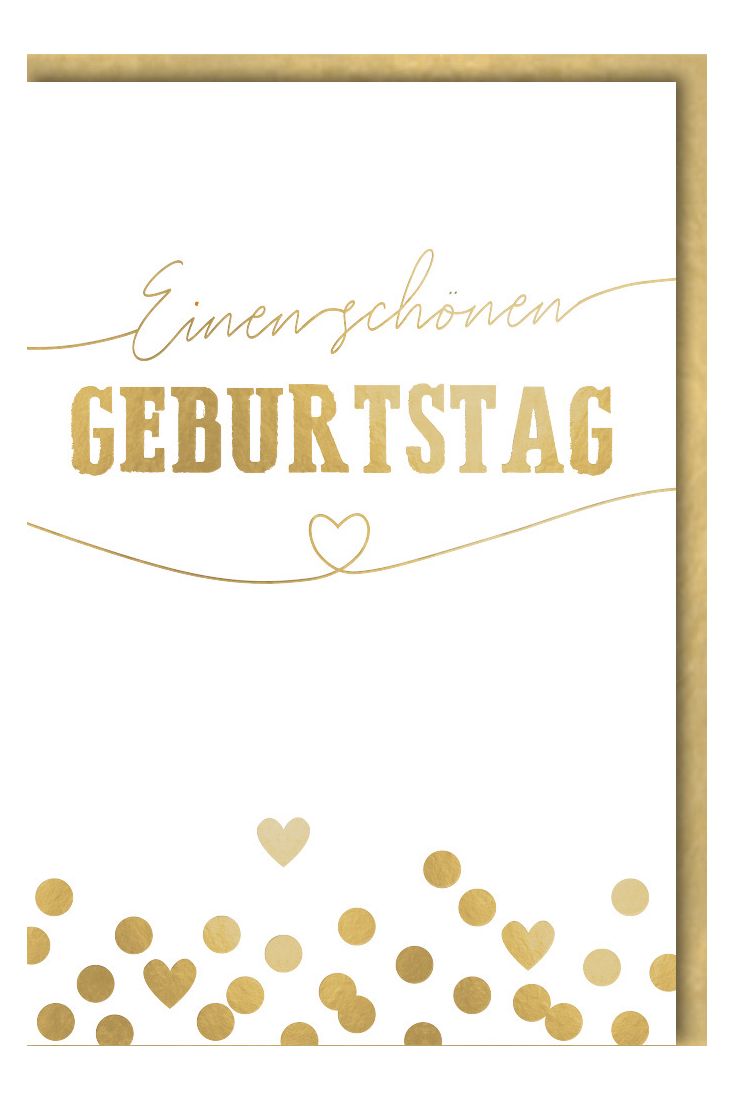 Geburtstagskarte Spruch goldene Punkte & Herzen