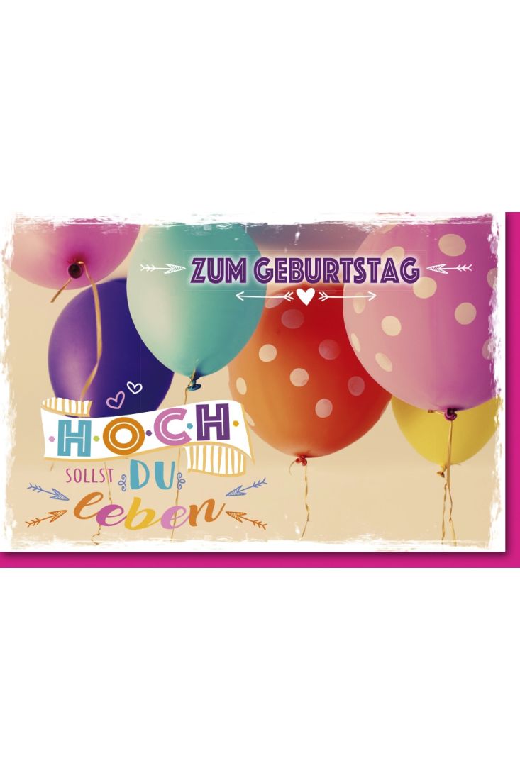 Geburtstagskarte mit Spruch Bunte Ballons