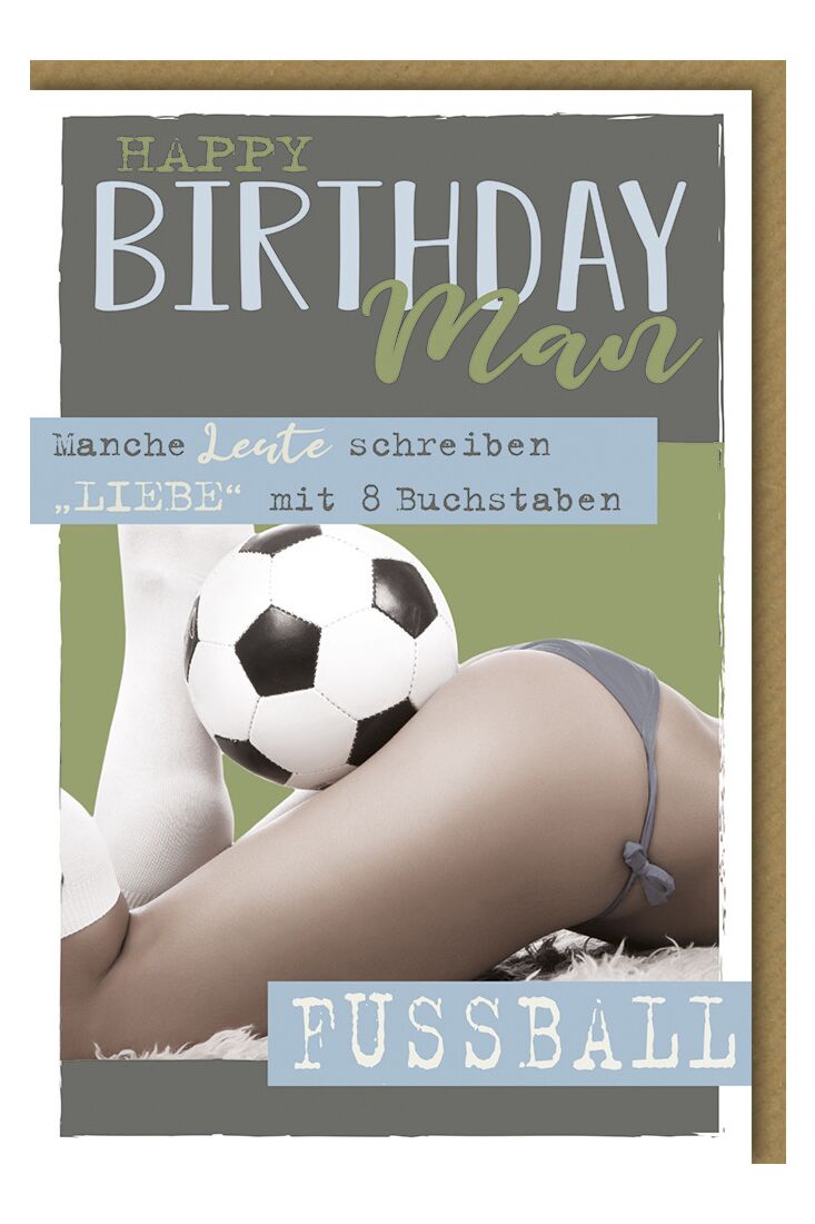Geburtstagskarte für Männer Happy Birthday Man Fußball