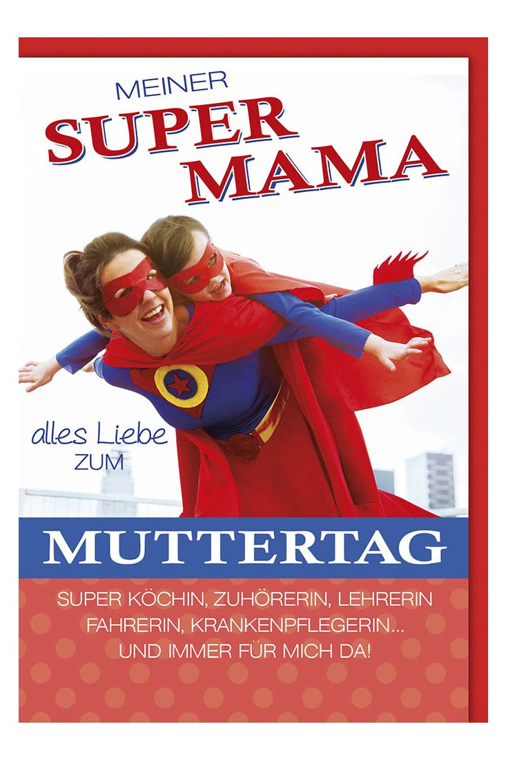 Grußkarte Muttertagskarte Meiner Supermama alles Liebe zum Muttertag
