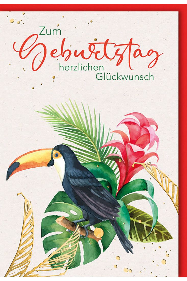 Geburtstagskarte aquarell Tukan aquarell