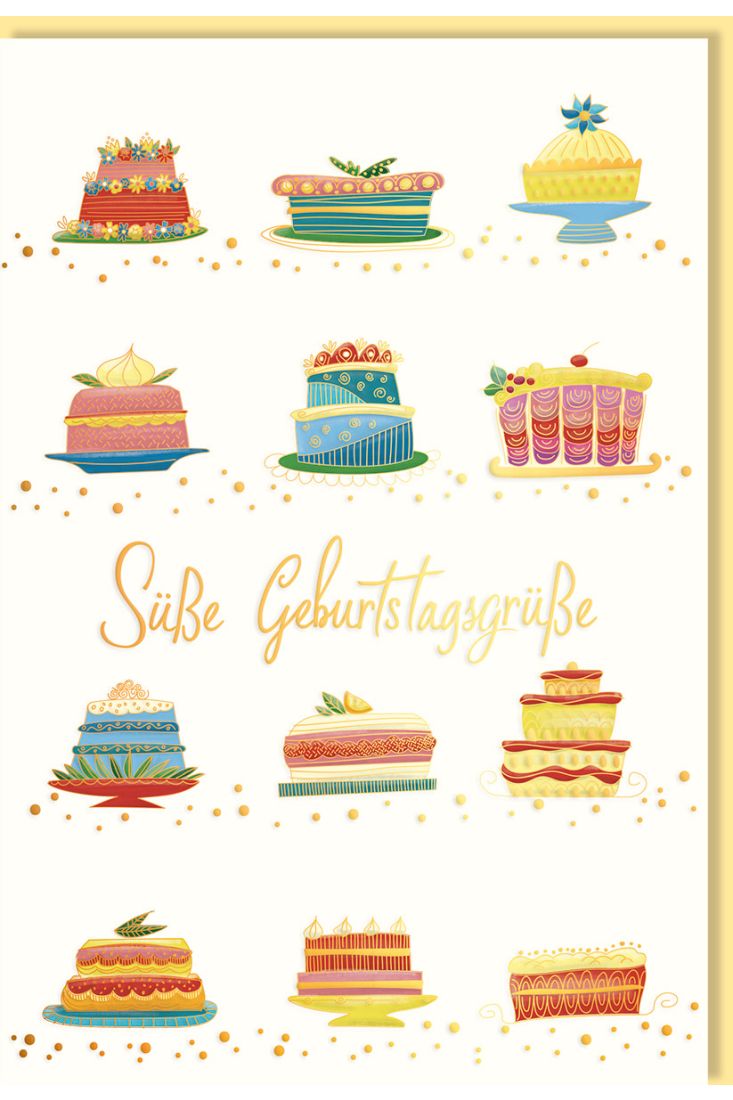 Geburtstagskarte 12 Kuchen Spruch Süße Geburtstagsgrüße