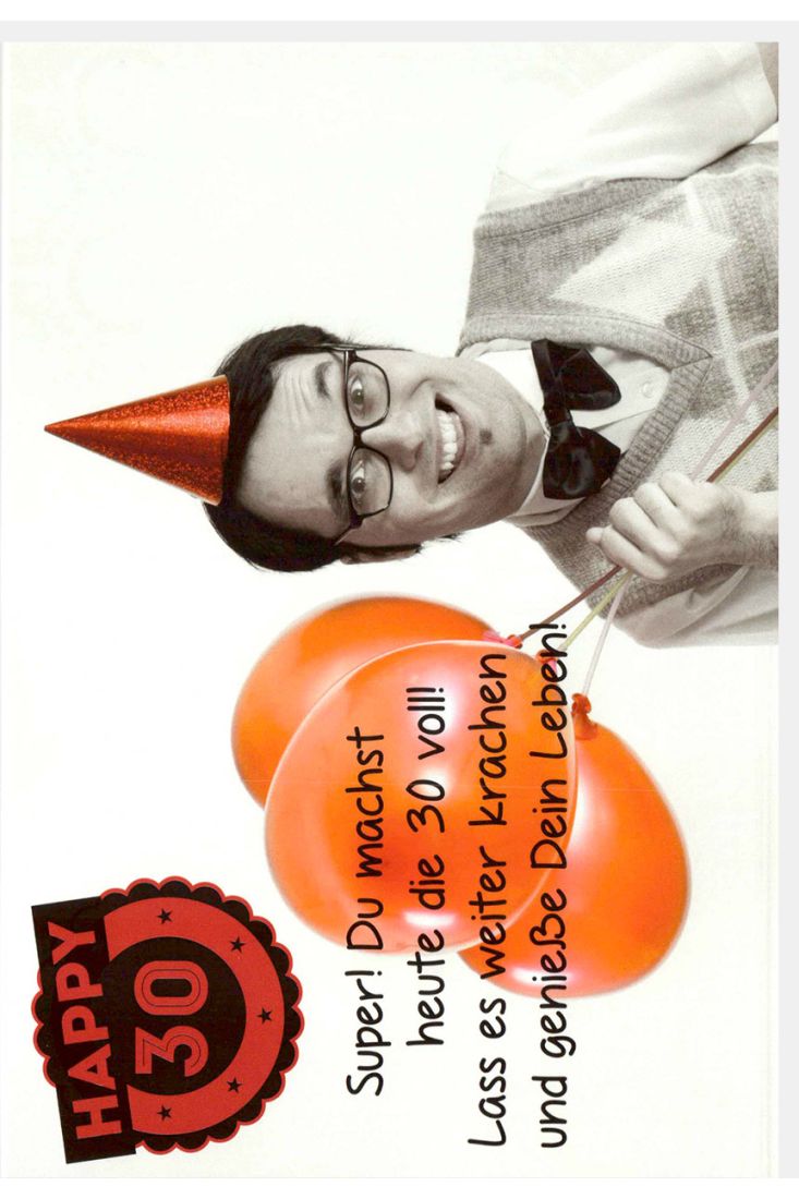 Geburtstagskarte 30 Jahre Männer Spruch Super! Du machst heute die 30 voll
