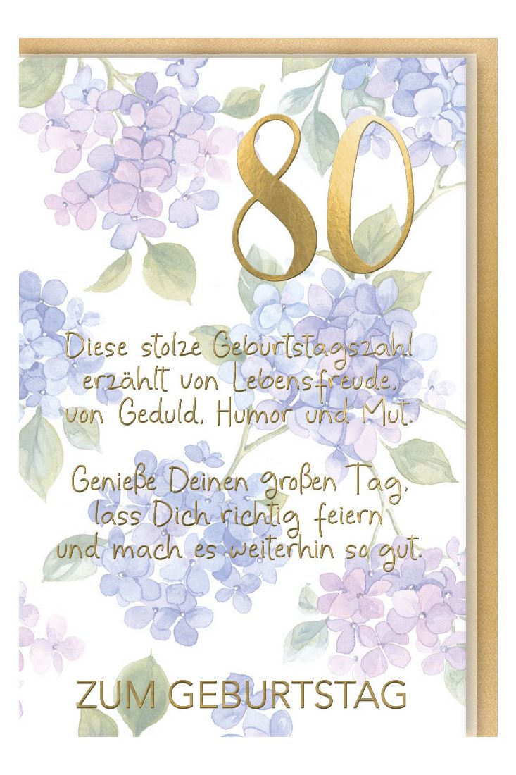 Geburtstagskarte 80. Geburtstag Diese stolze Geburtstagszahl