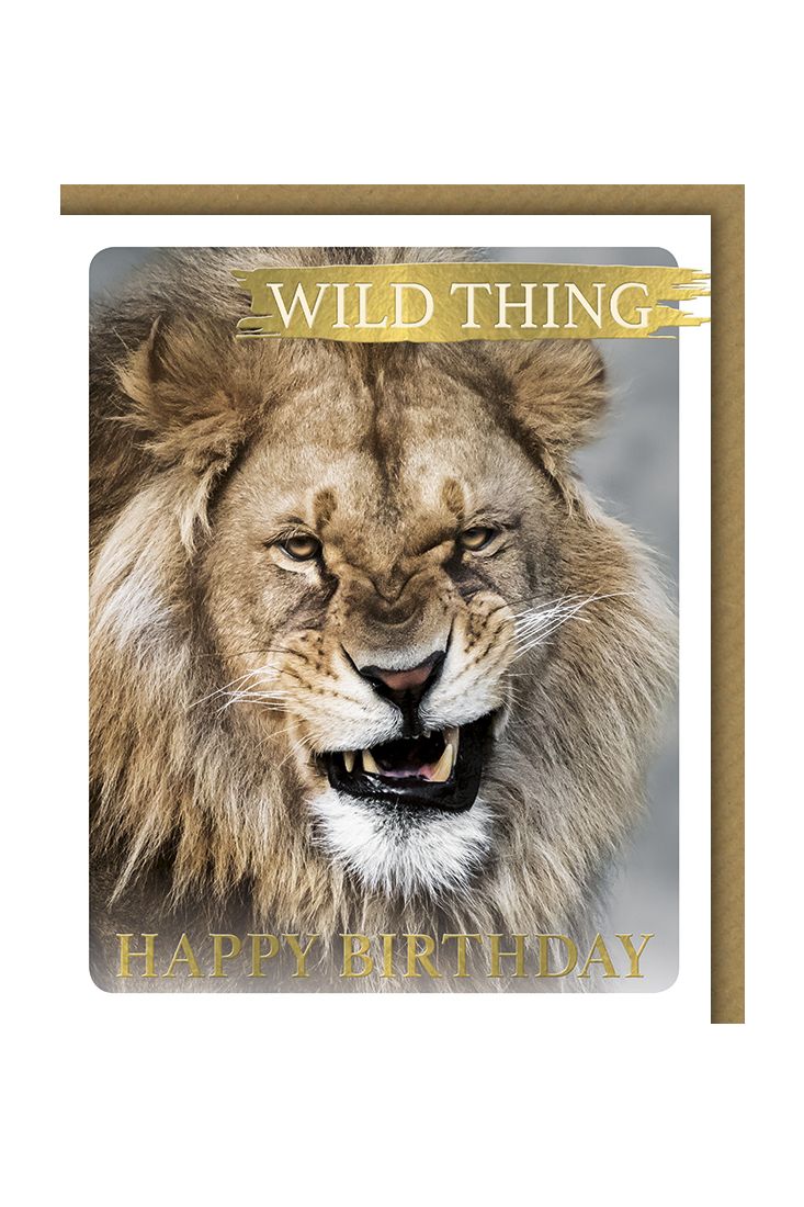 Glückwunschkarte Geburtstag Snapshot witzig Löwe Wild Thing