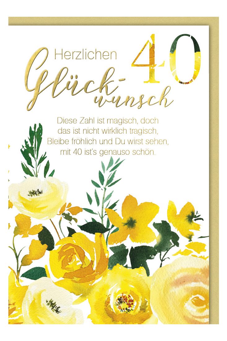 Geburtstagskarte 40 Jahre Diese Zahl ist magisch
