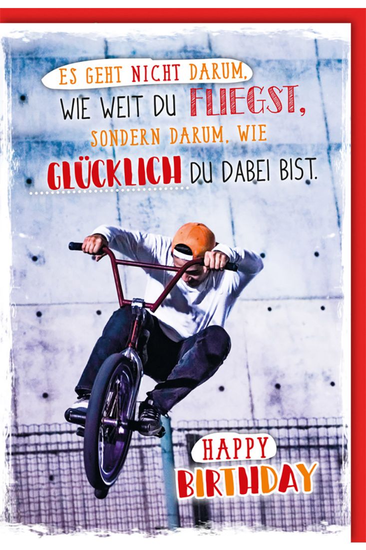 Glückwunschkarte Geburtstag Hobby Mountainbiker