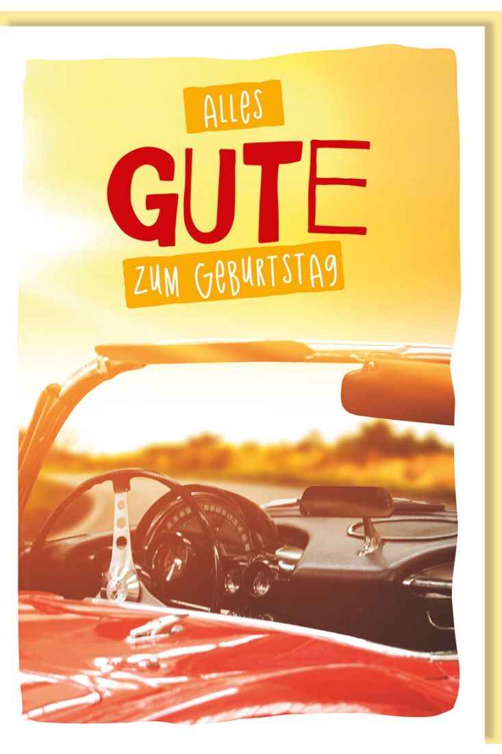 Geburtstagskarte Motiv Cabrio Alles Gute