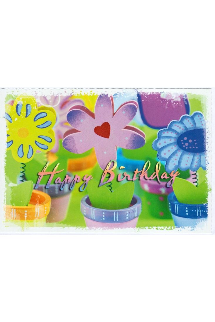 Kartte Geburtstag Happy Birthday bunte Blumen