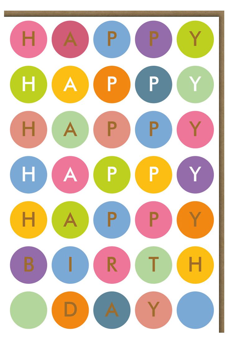 Geburtstagskarte hochwertig kleine Punkte Happy Happy Birthday