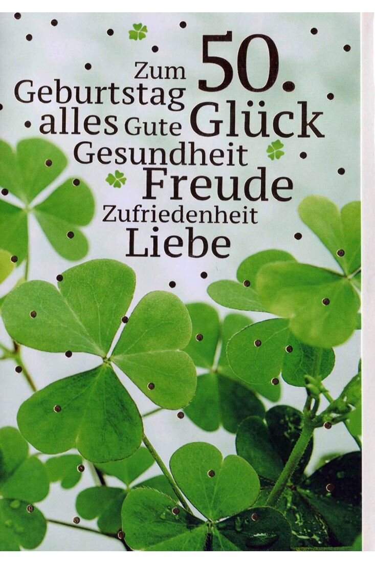 50 Geburtstagskarten Kleeblatt Glück Grußkarten Karten Hüllen 510-2625 A 
