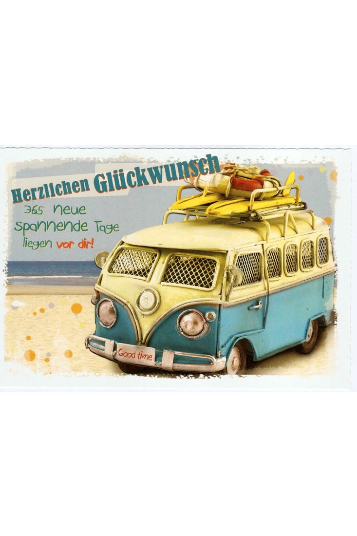 Karte Geburtstag Bulli 365 spannende Tage