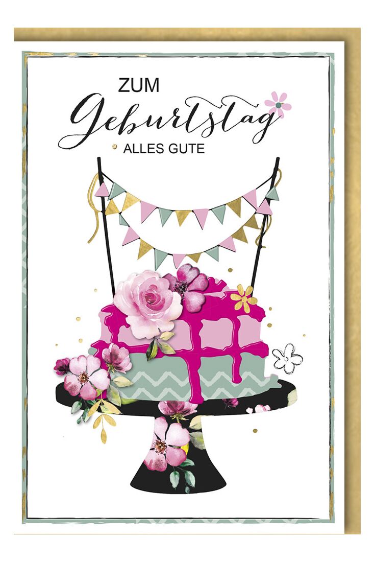 Geburtstagskarte premium originell Blumentorte