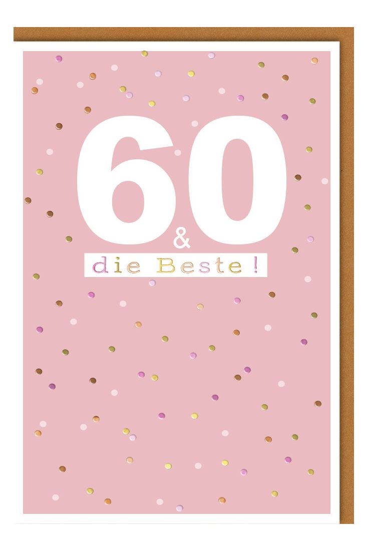 Geburtstagskarte 60 Jahre Frau die Beste!