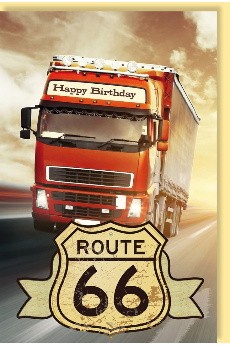 Geburtstagskarte Truck Route 66 Happy Birthday