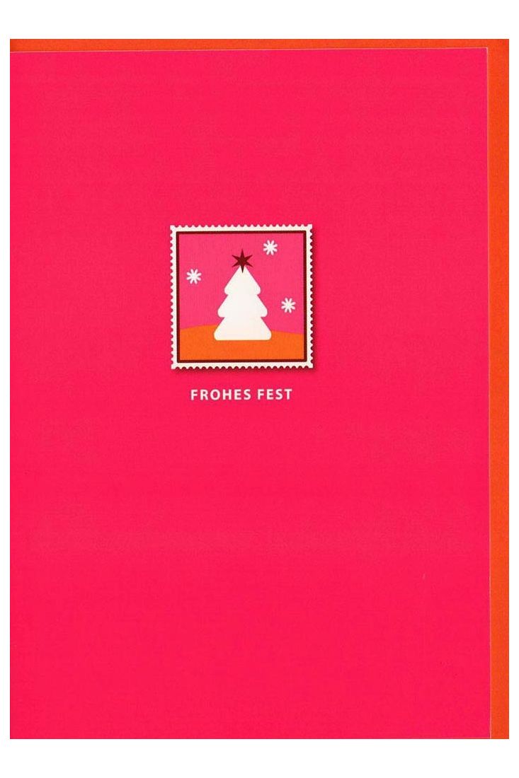 Weihnachtsgrußkarten Weihnachtskarte minimalistisch Design pink Frohes Fest