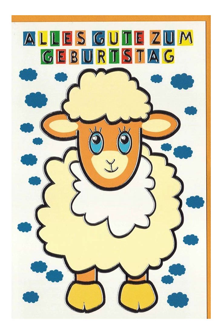 Geburtstagskarte Kinder Schaf
