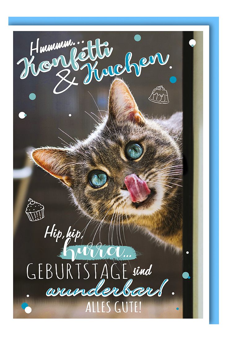 Glückwunschkarte Geburtstag Konfetti & Kuchen