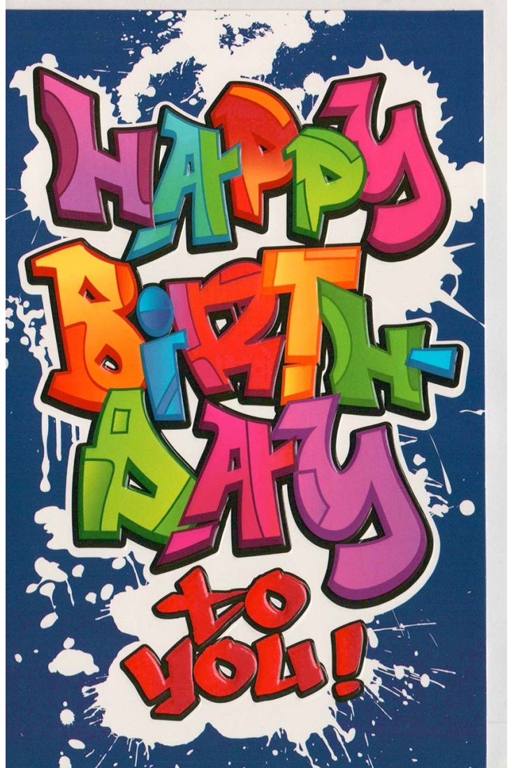 Graffiti-Geburtstagskarte Happy Birthday to you