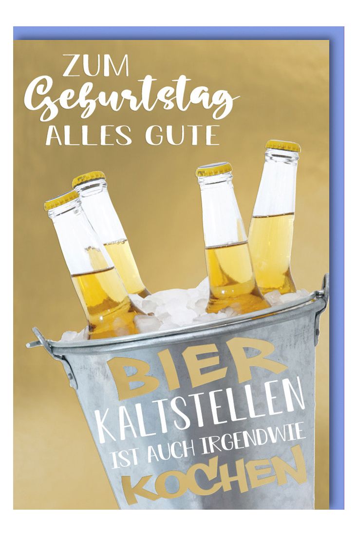 Geburtstagskarte - Bierflaschen im Kühler