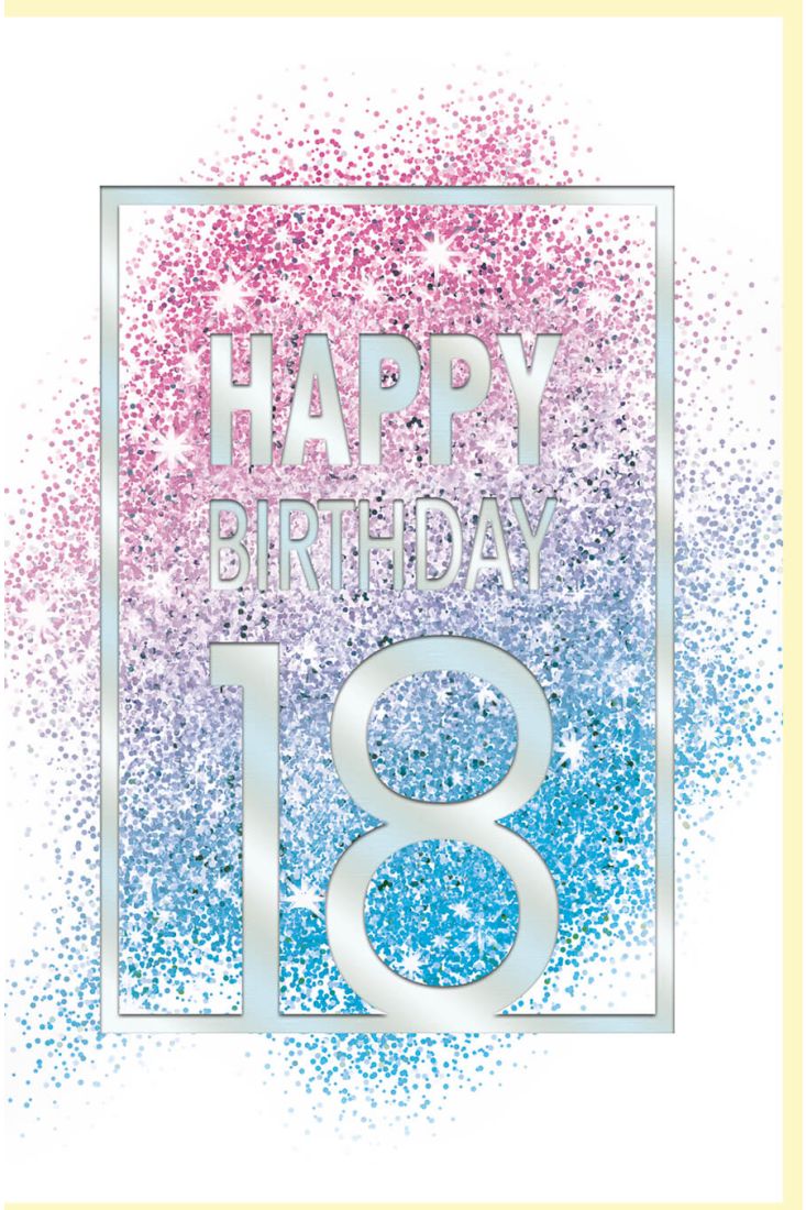 Geburtstag Karte 18 Jahre Zahlengeburtstag Glimmer