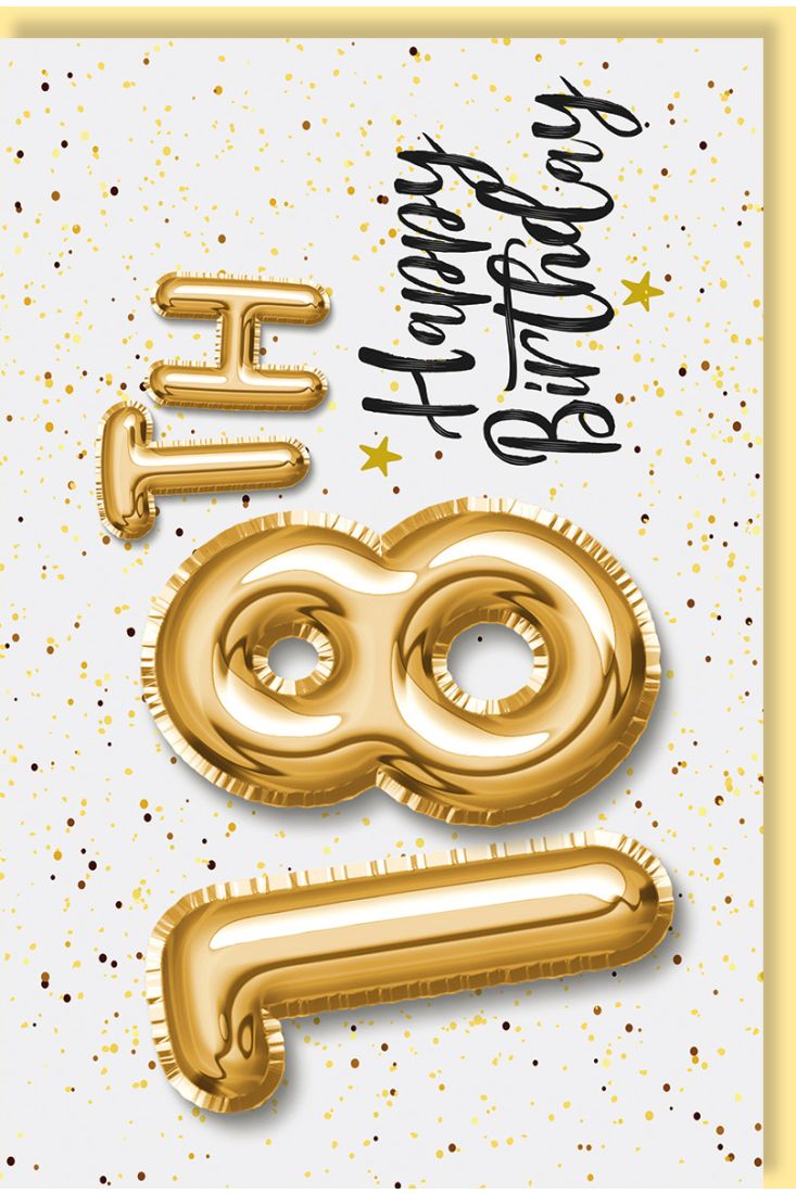 Geburtstagskarte 18 Jahre Schriftkarte, mit Glimmer Happy Birthday