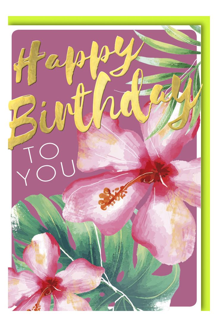 Geburtstagskarte aquarell Happy Birthday to you