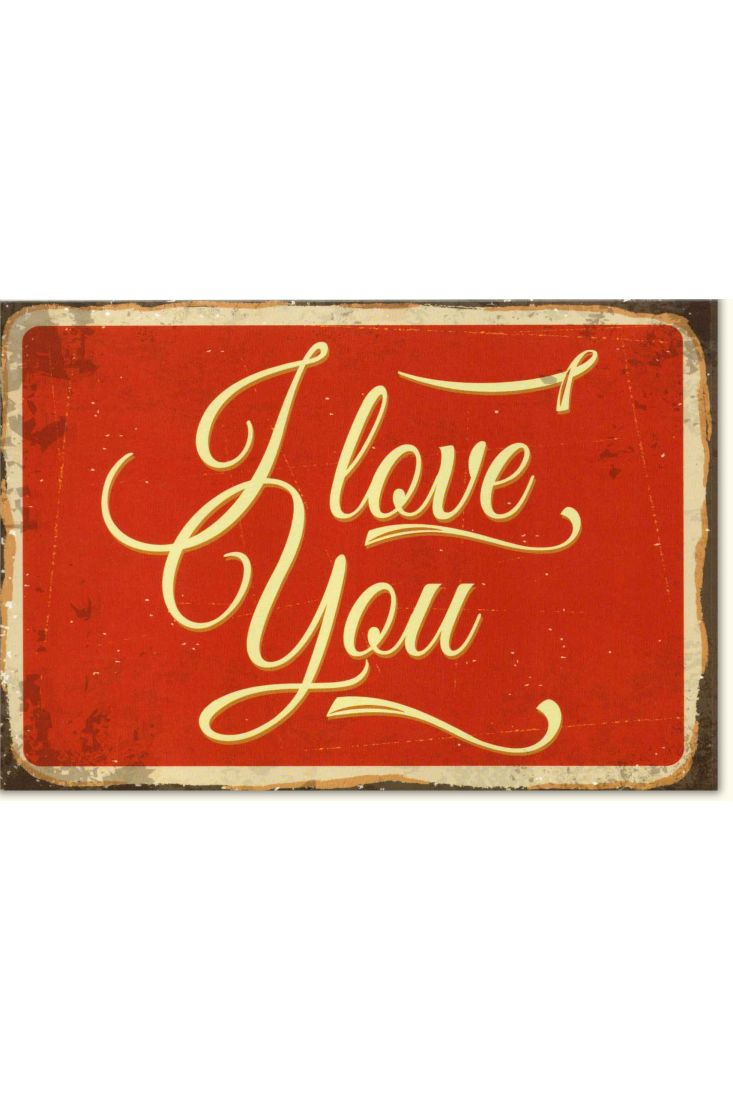 Valentinstag Karte I love You Retromotiv rot