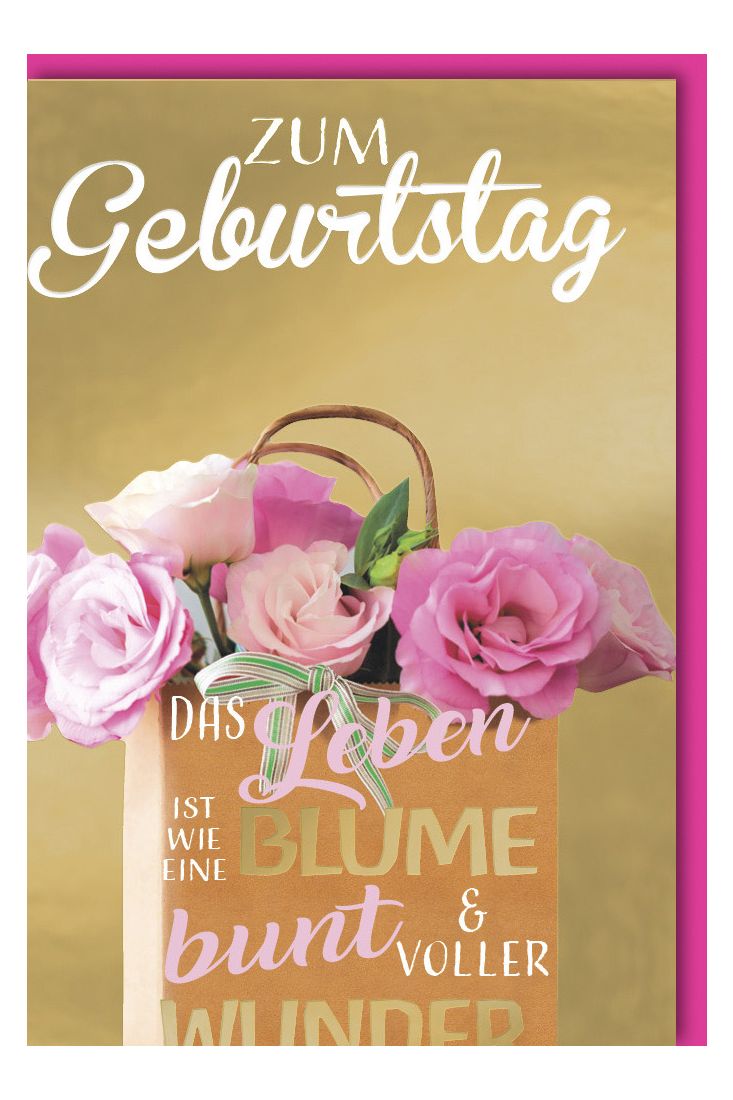 Geburtstagskarte premium Frauen Blumentasche