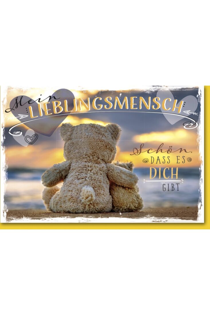 Valentinstagskarte Lieblingsmensch Grußkarte Liebe Teddybären