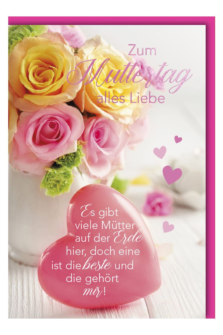 Muttertagskarte - Herz mit Text