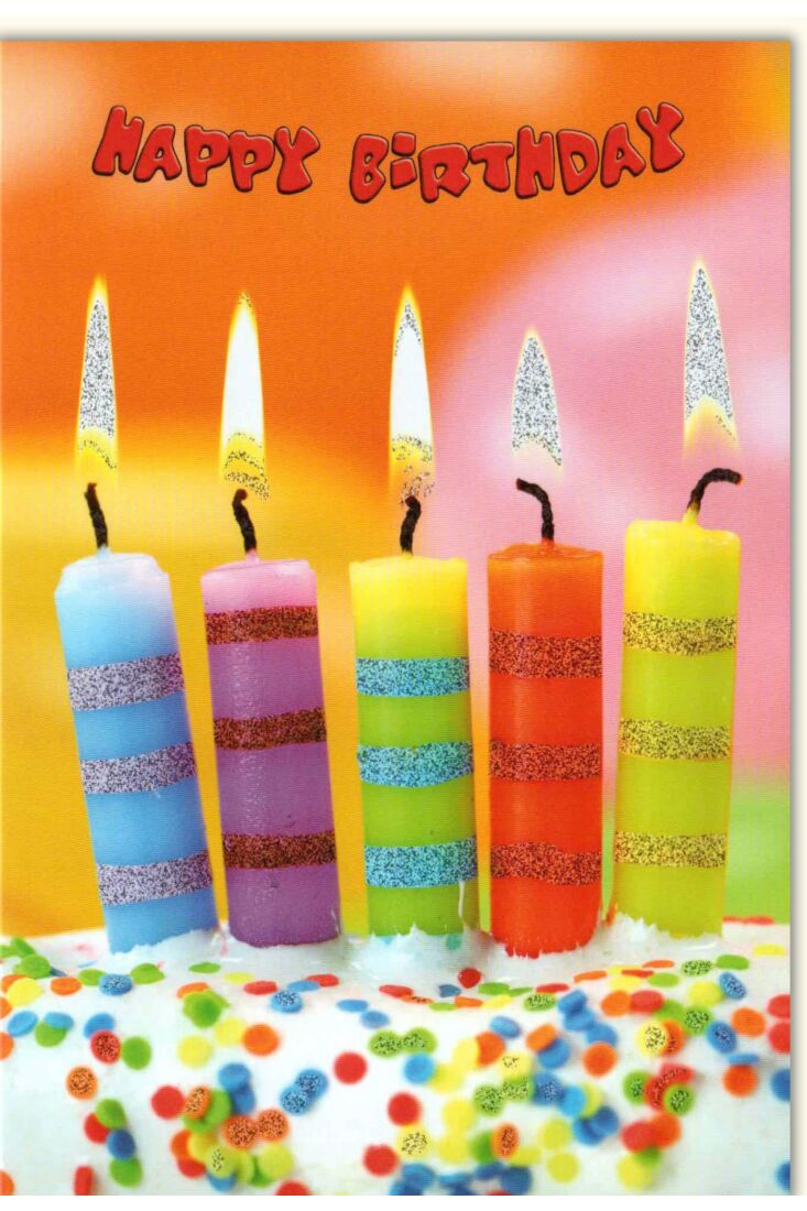 Glückwunschkarte Geburtstag Happy Birthday! 5 Kerzen bunt