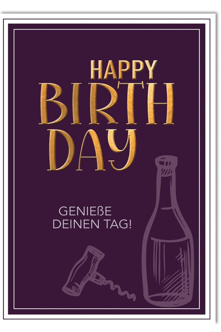 Geburtstagskarte XXL Geburtstag A4, Weinflasche geniesse den Tag
