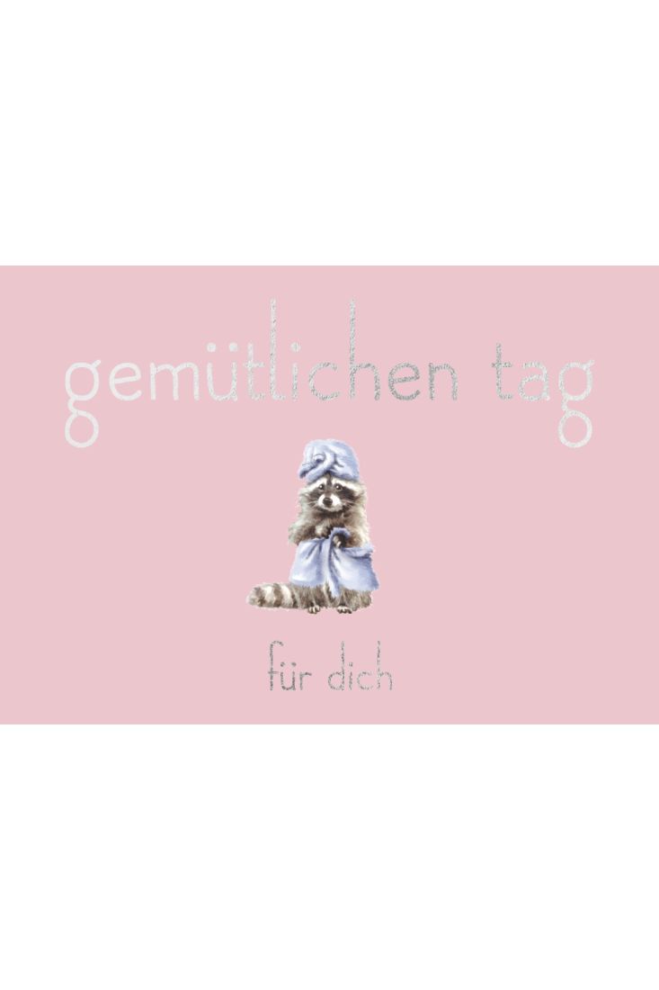Postkarte Freundschaft Waschbär Gemütlichen Tag
