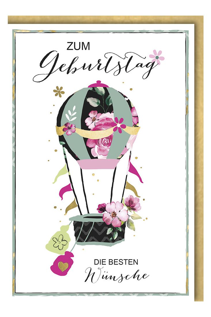 Geburtstagskarte premium originell Heißluftballon 