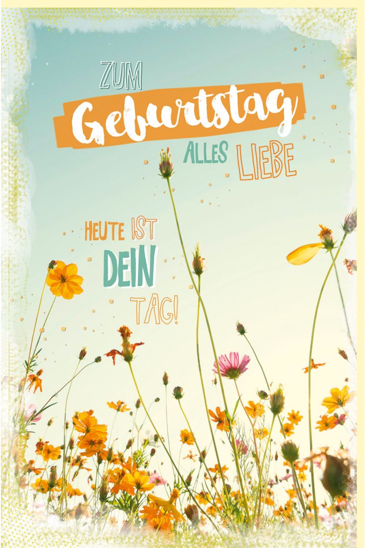 Geburtstagskarte Glücksmomente Blumen
