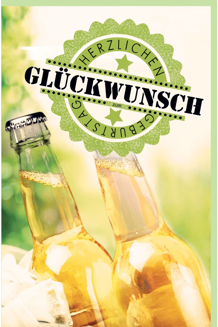 Glückwunschkarte Geburtstag Zwei Bierflaschen
