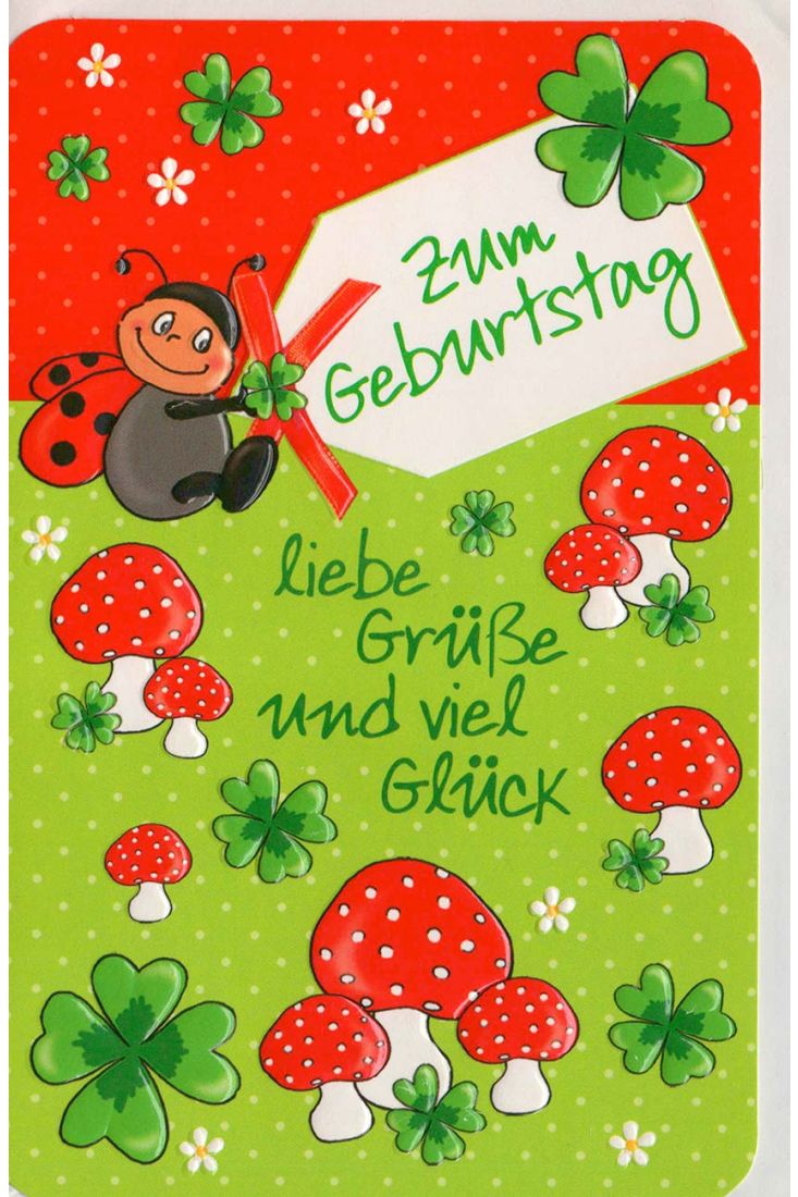 Geburtstagskart veredelt Glückspilze