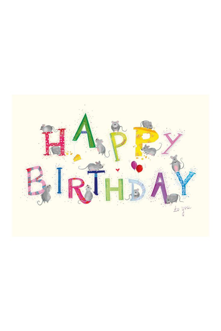Postkarte Geburtstag Happy Birthday Mäuse
